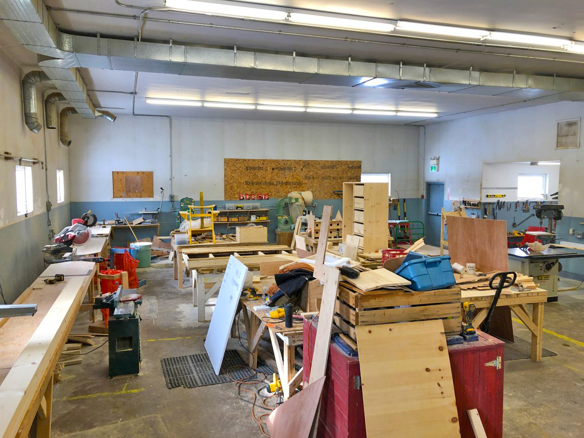 Sunset Community woodworking shop. One of their social enterprises.
