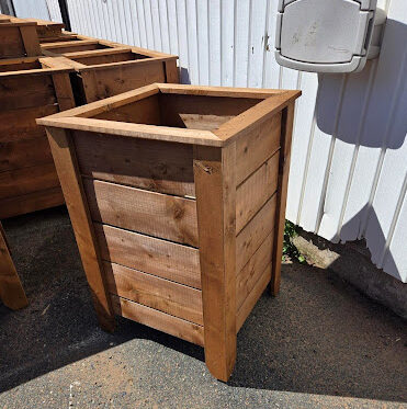 A square patio planter.